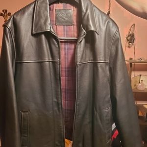 Dockers black leather jacket
